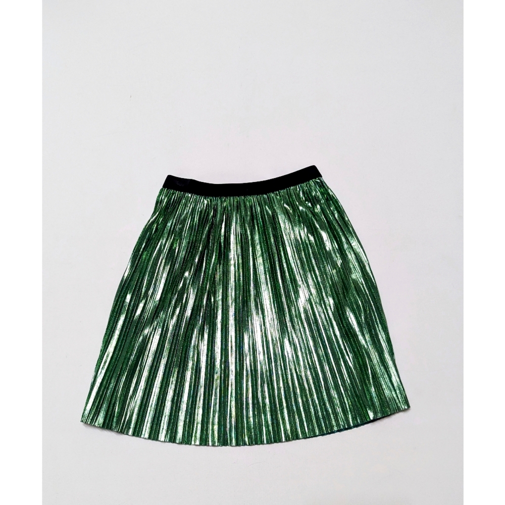 Zara GIRLS Metallic Pleated Skirt Size 5